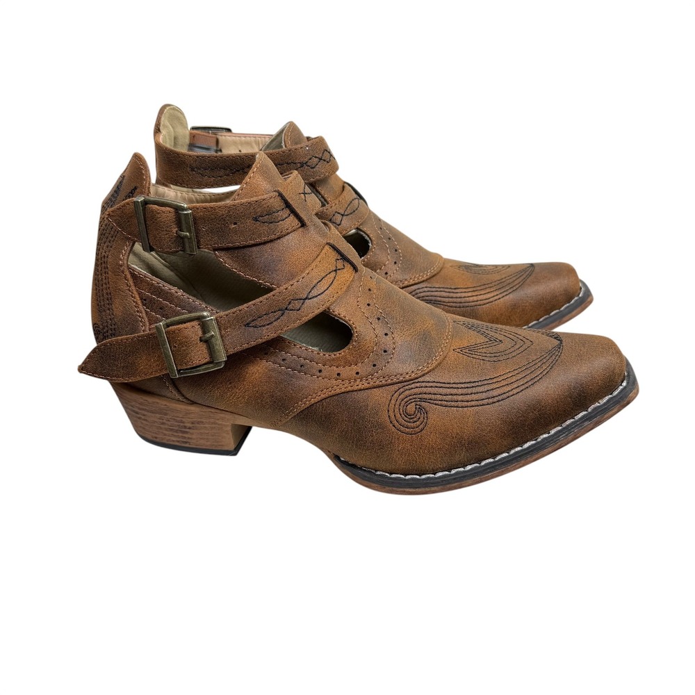 Roper Willa Snip Toe Cowboy Ankle Boots Size 7.5 New